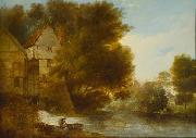 John Webber John Webber s oil painting  Abbey Mill Shrewsbury Germany oil painting artist